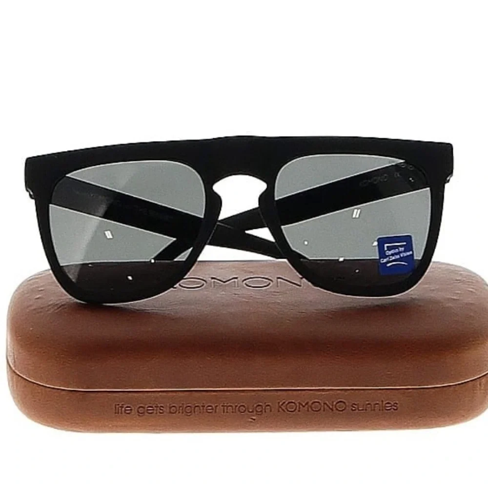 KOMONO Bennet CZ Black Rubber Sunglasses NEW